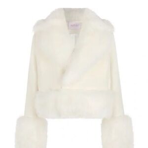 NWT Selkie size M Ivory Cropped Groupie Jacket Faux Fur